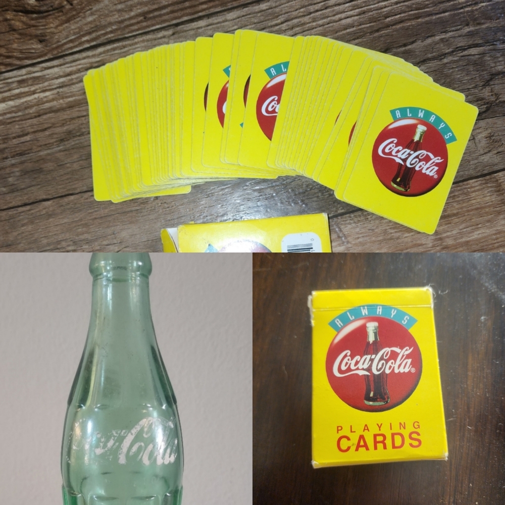 CARDS & Vintage Idaho Falls, Coca Cola Bottle, White Label, Green Glass 6.5 OZ